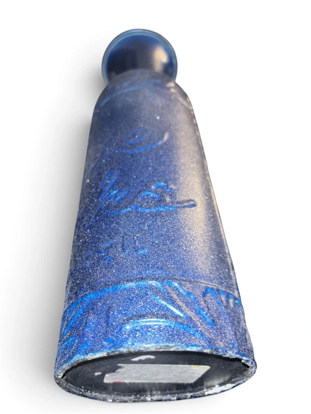 SO&SEWS Handcrafted Cobalt Blue Textured Accent Glass Vase